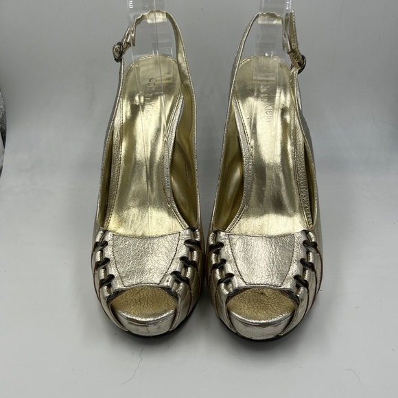 Gold Calvin Klein Heels with Metal Detailing 7.5 - Picture 5 of 12